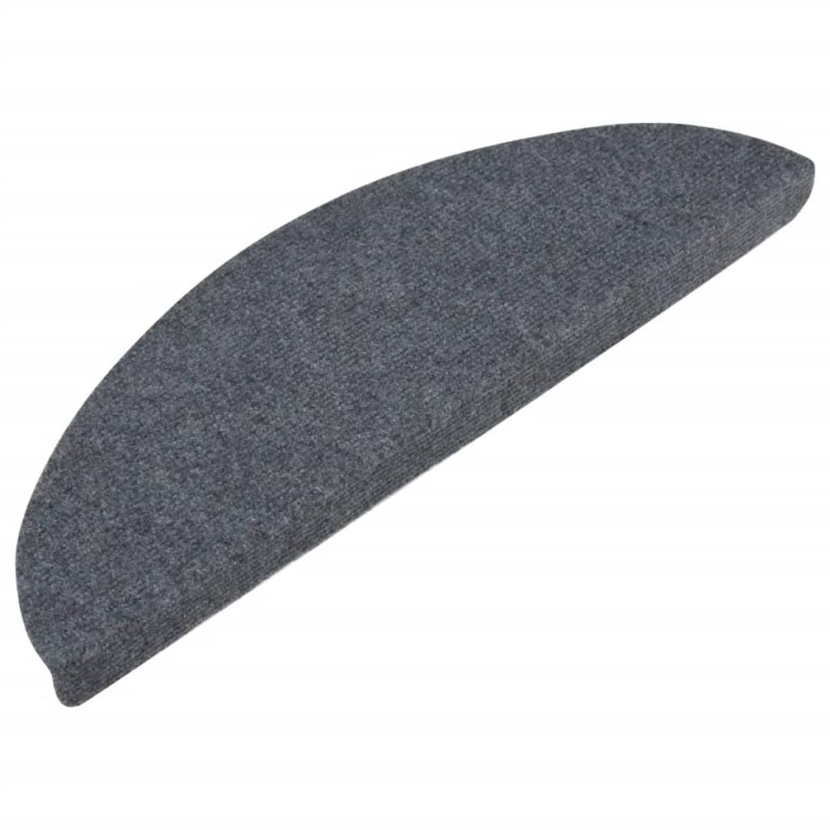 Alfombrillas autoadhesivas escalera 10 uds gris 65x22,5x3,5 cm