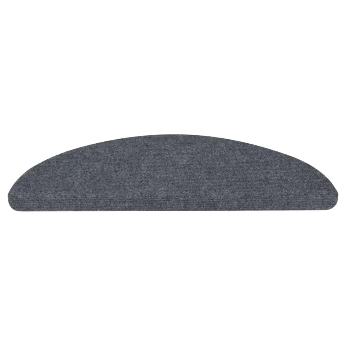 Alfombrillas autoadhesivas escalera 10 uds gris 65x22,5x3,5 cm