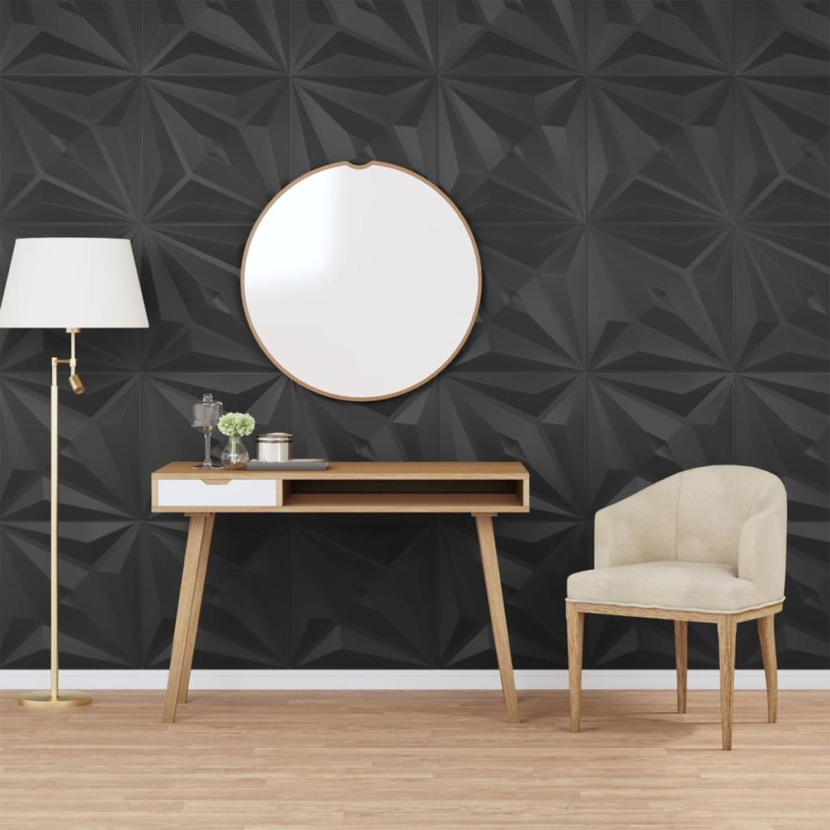 Paneles de pared 12 uds EPS estrella negro 50x50 cm 3 m²