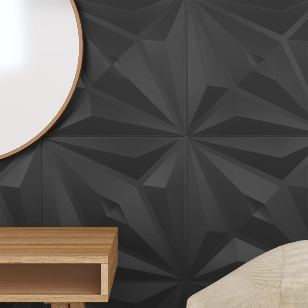 Paneles de pared 12 uds EPS estrella negro 50x50 cm 3 m²