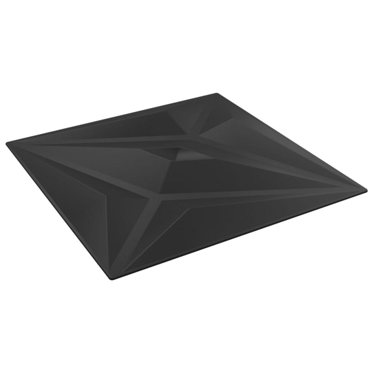Paneles de pared 12 uds EPS estrella negro 50x50 cm 3 m²