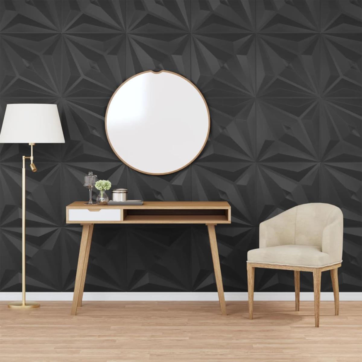 Paneles de pared 48 uds EPS estrella negro 50x50 cm 12 m²