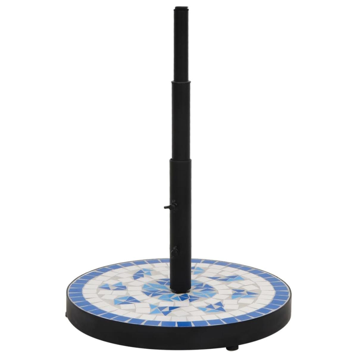 Base de sombrilla redonda azul y blanco 12 kg