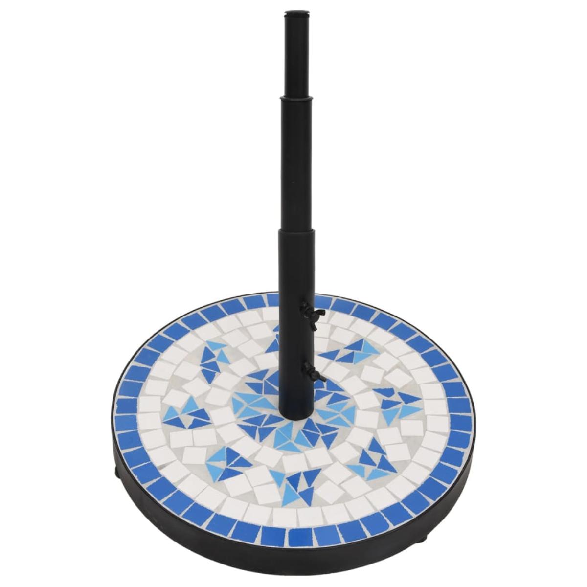Base de sombrilla redonda azul y blanco 12 kg