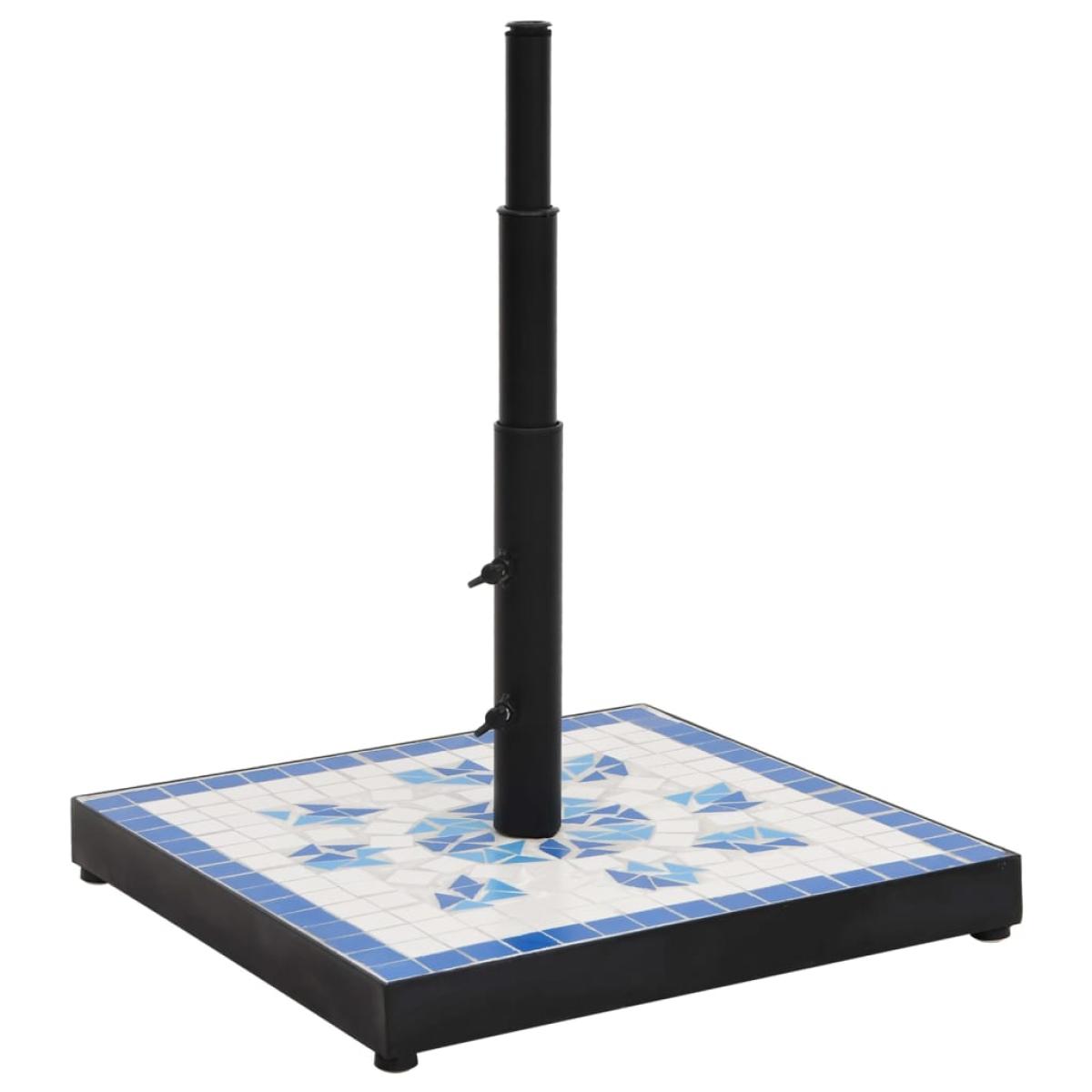 Base de sombrilla cuadrada azul y blanco 12 kg