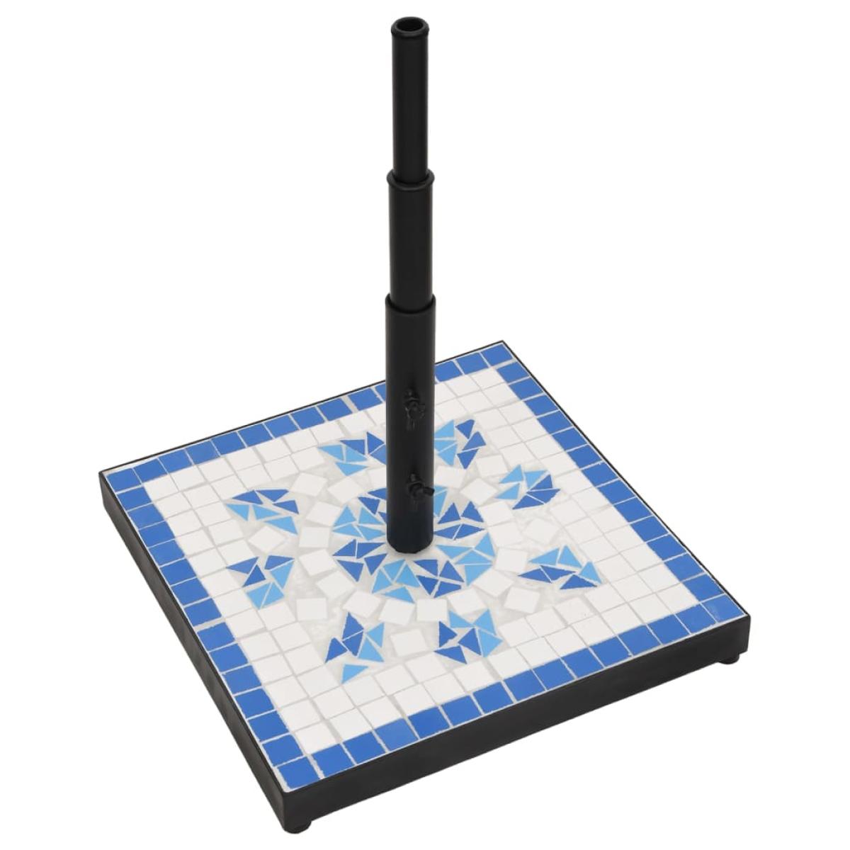 Base de sombrilla cuadrada azul y blanco 12 kg
