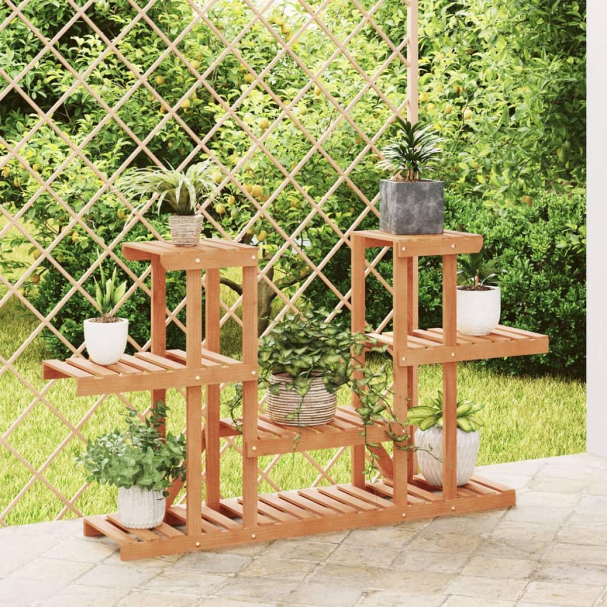 Soporte para flores madera maciza abeto 110x25x73 cm
