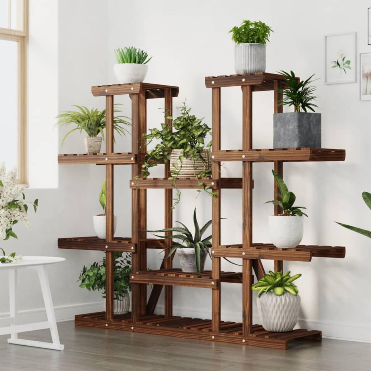 Soporte para flores madera maciza de abeto 110x25x110,5 cm