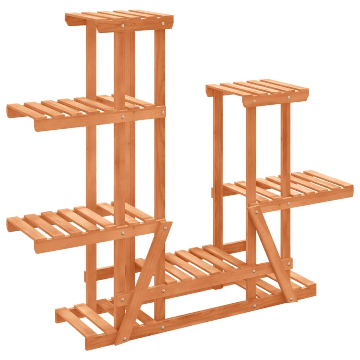 Soporte para flores madera maciza de abeto 95x25x96 cm