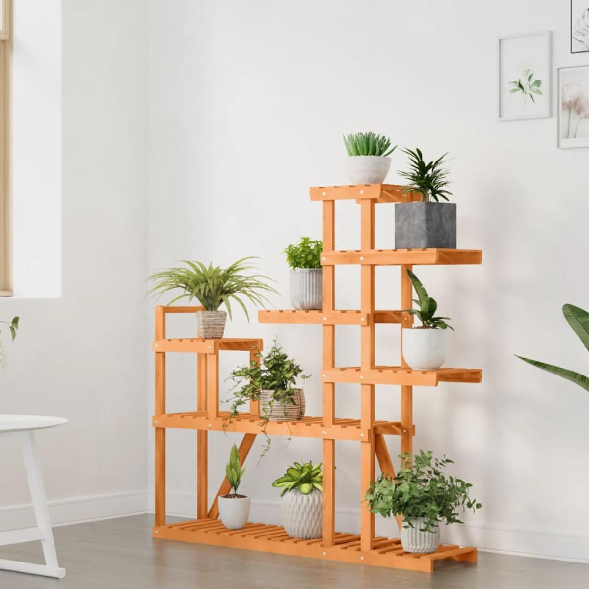 Soporte para flores de madera maciza abeto 110x25x111 cm