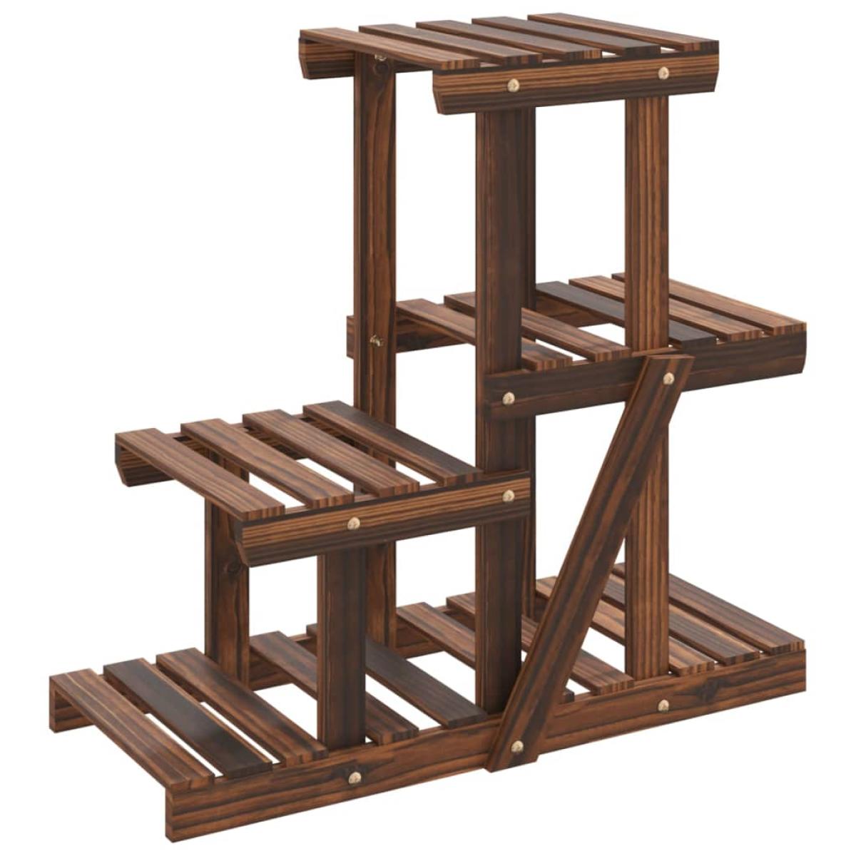Soporte para flores madera maciza de abeto 58x25x51 cm