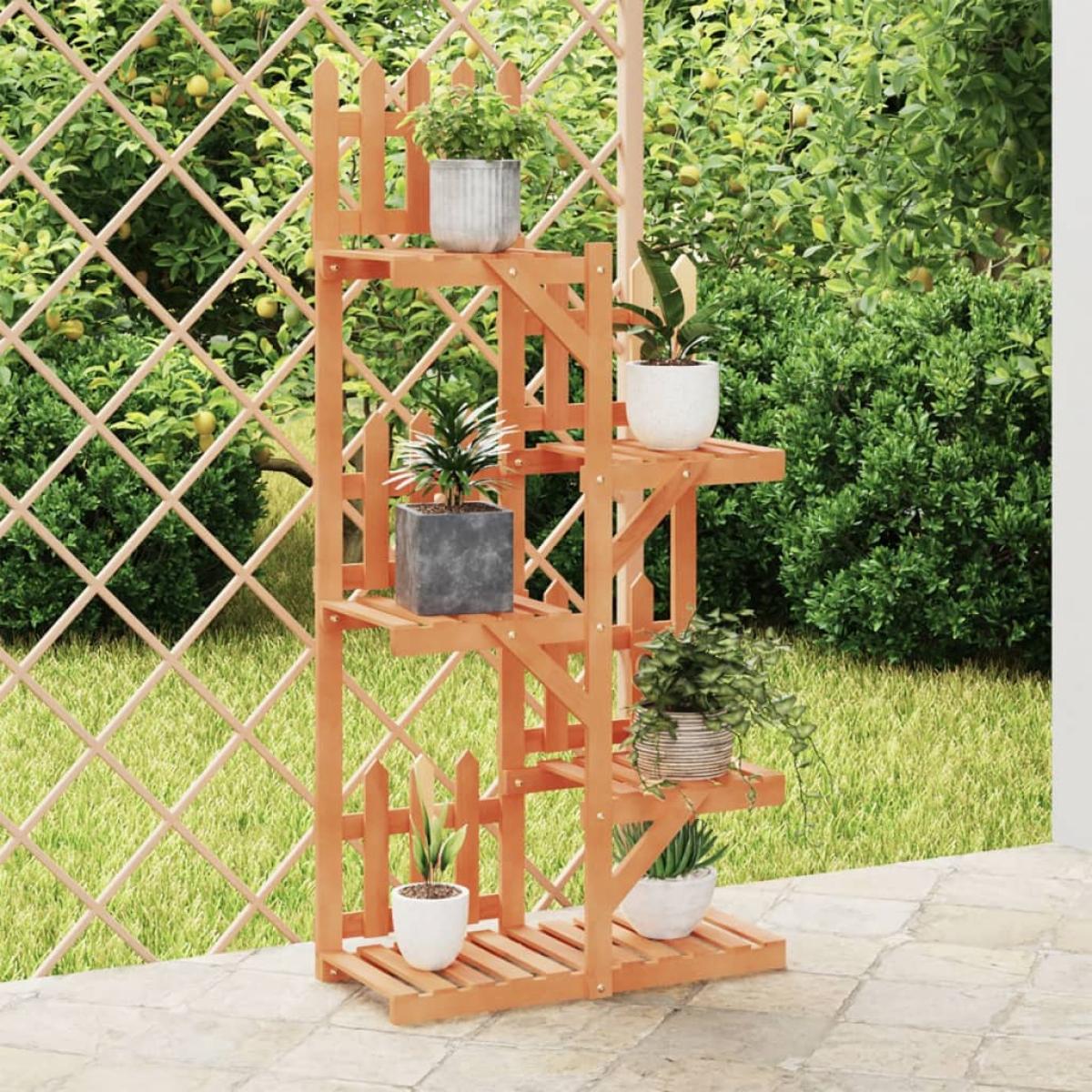 Soporte para flores madera maciza de abeto 60x25x130 cm