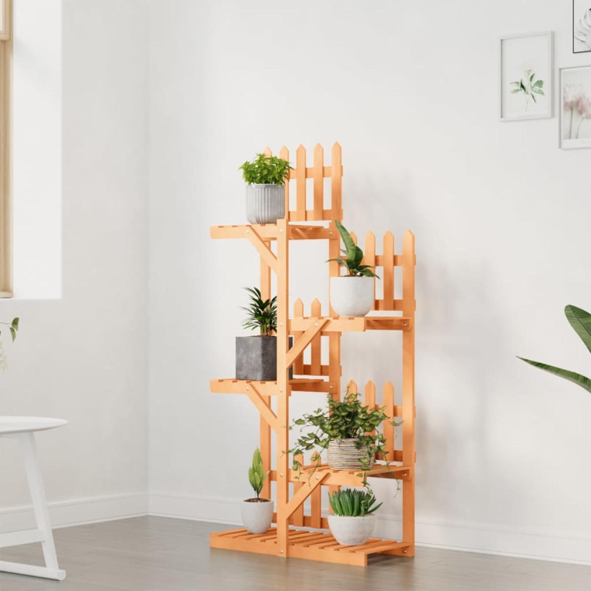 Soporte para flores madera maciza de abeto 60x25x130 cm