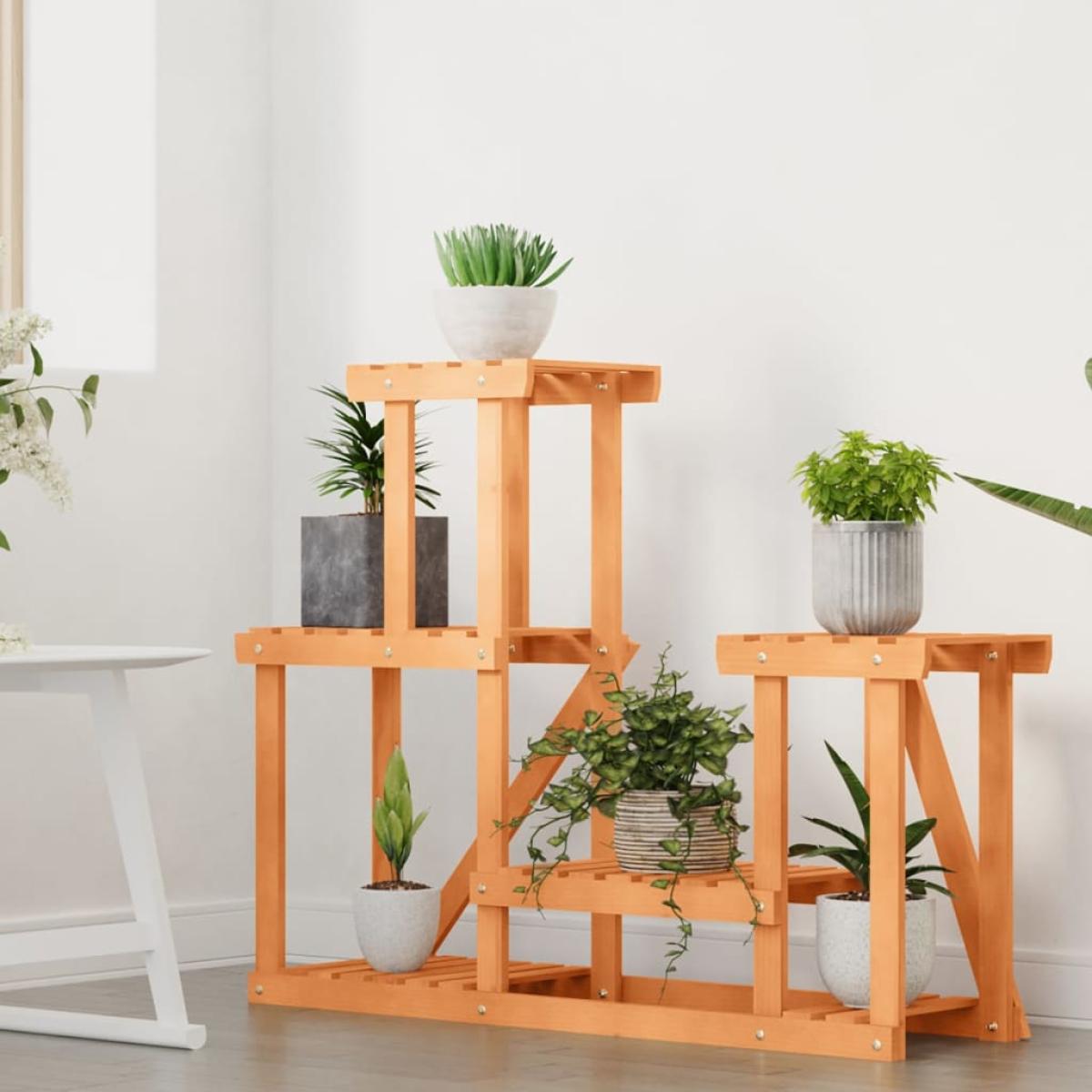 Soporte para flores madera maciza de abeto 90x25x73,5 cm