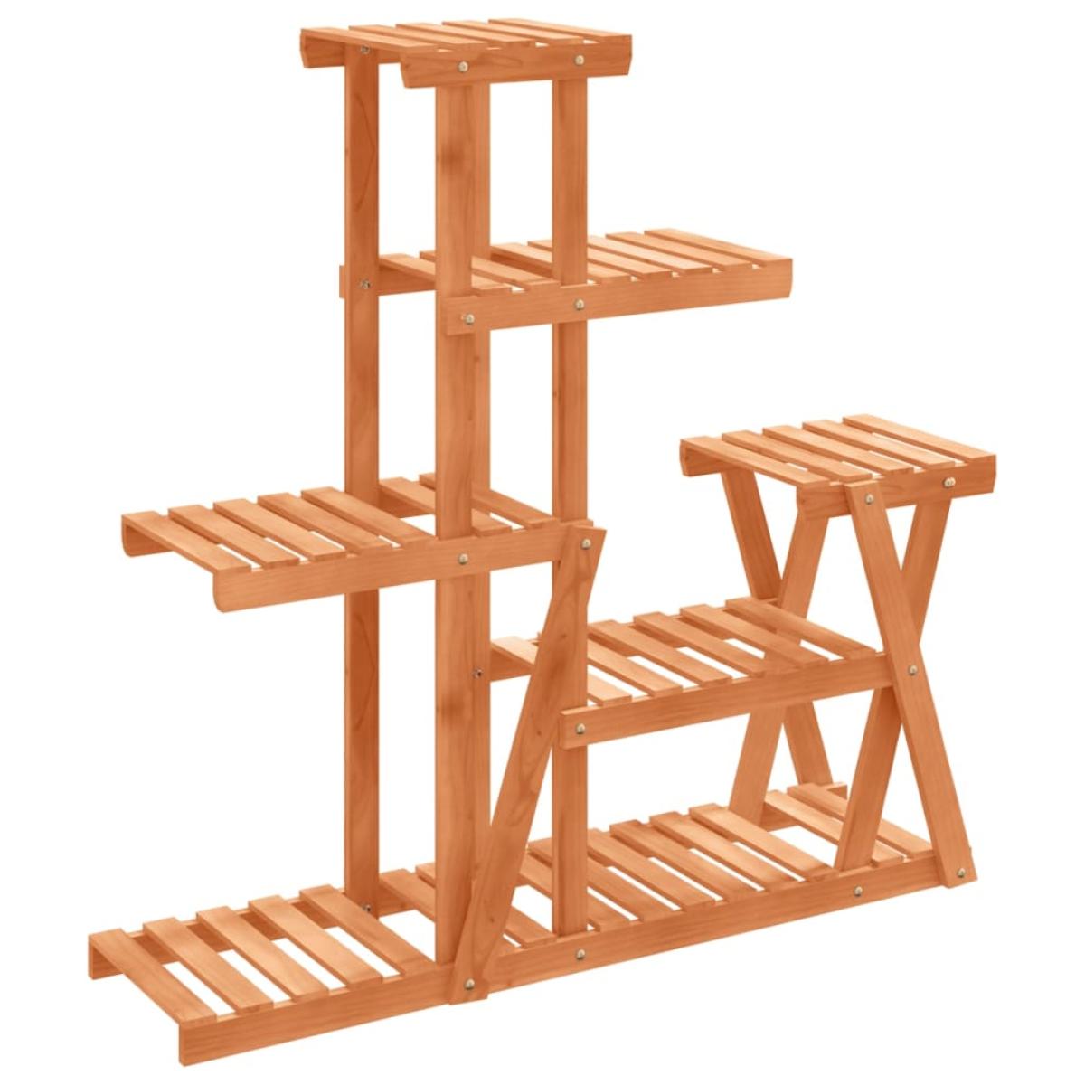Soporte para flores madera maciza de abeto 95x25x96 cm