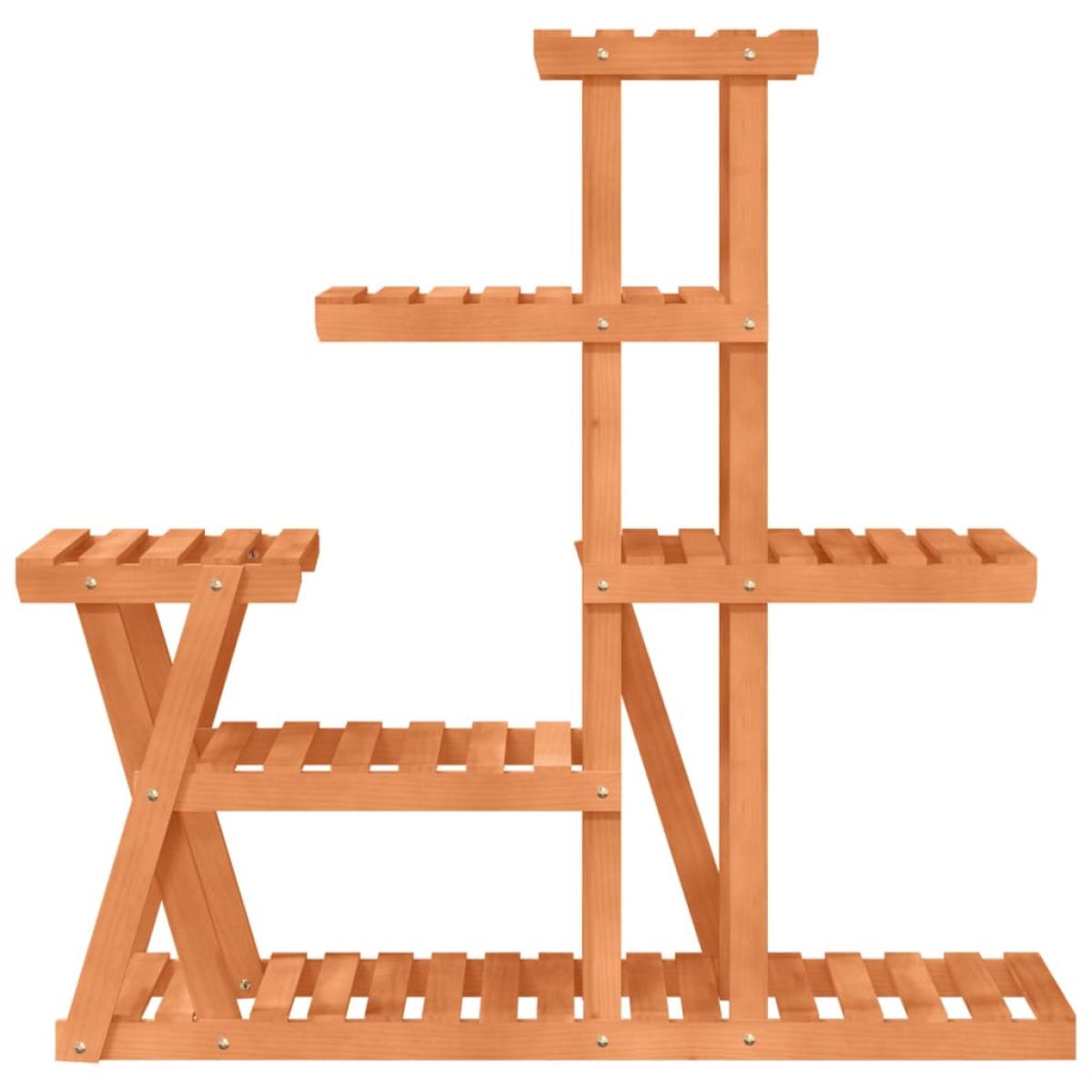 Soporte para flores madera maciza de abeto 95x25x96 cm