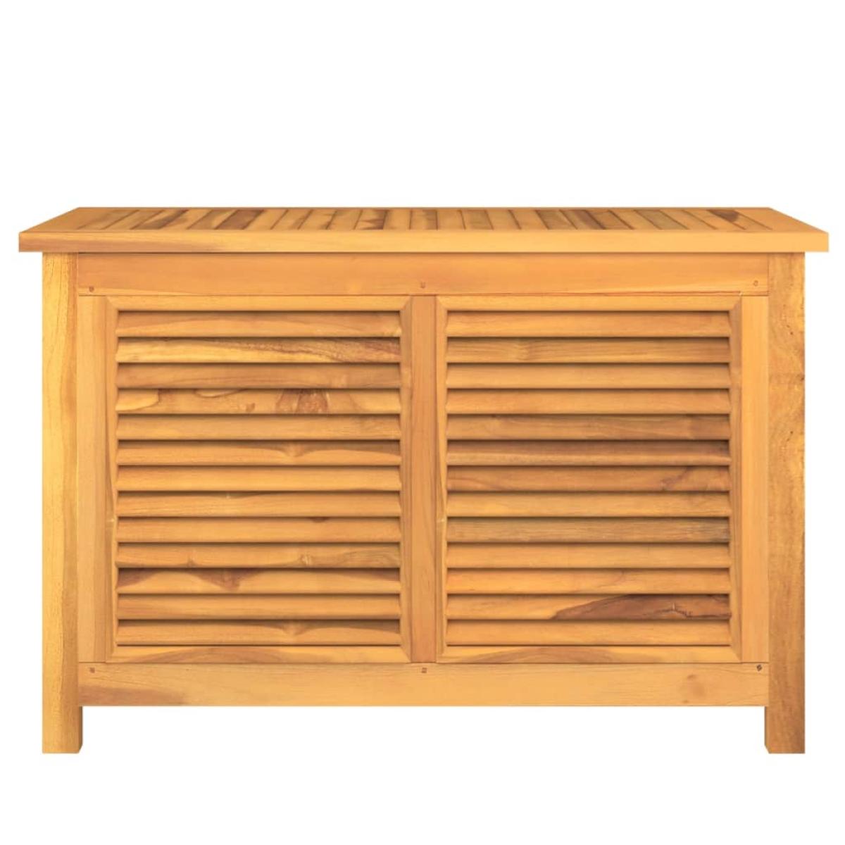 Caja de almacenaje de jardín con bolsa teca maciza 90x50x58 cm