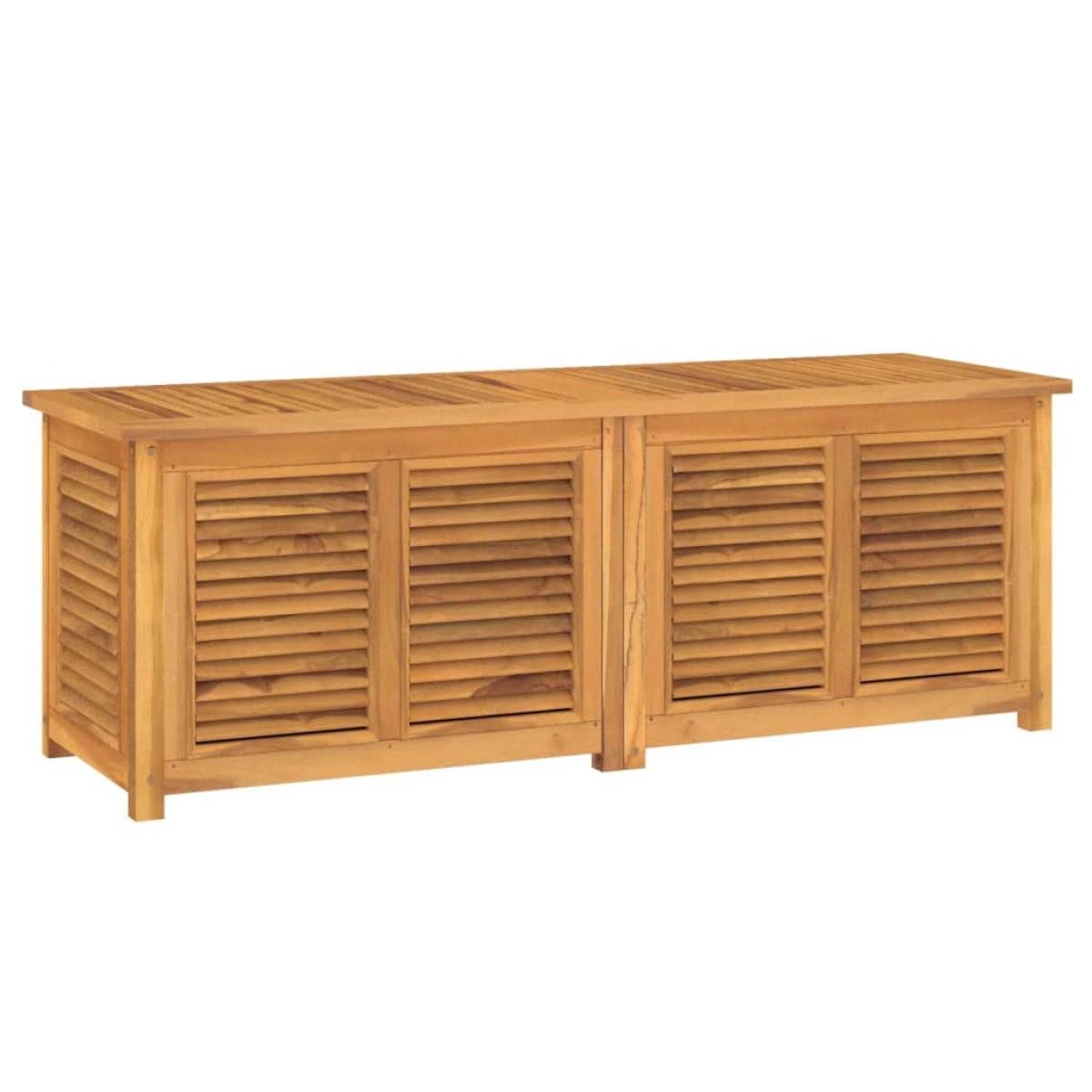 Caja de almacenaje de jardín con bolsa teca maciza 150x50x53 cm