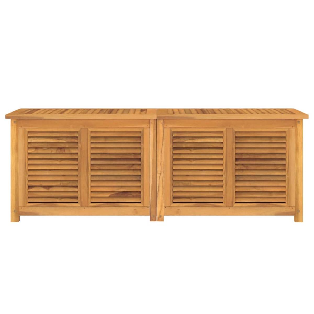 Caja de almacenaje de jardín con bolsa teca maciza 150x50x53 cm