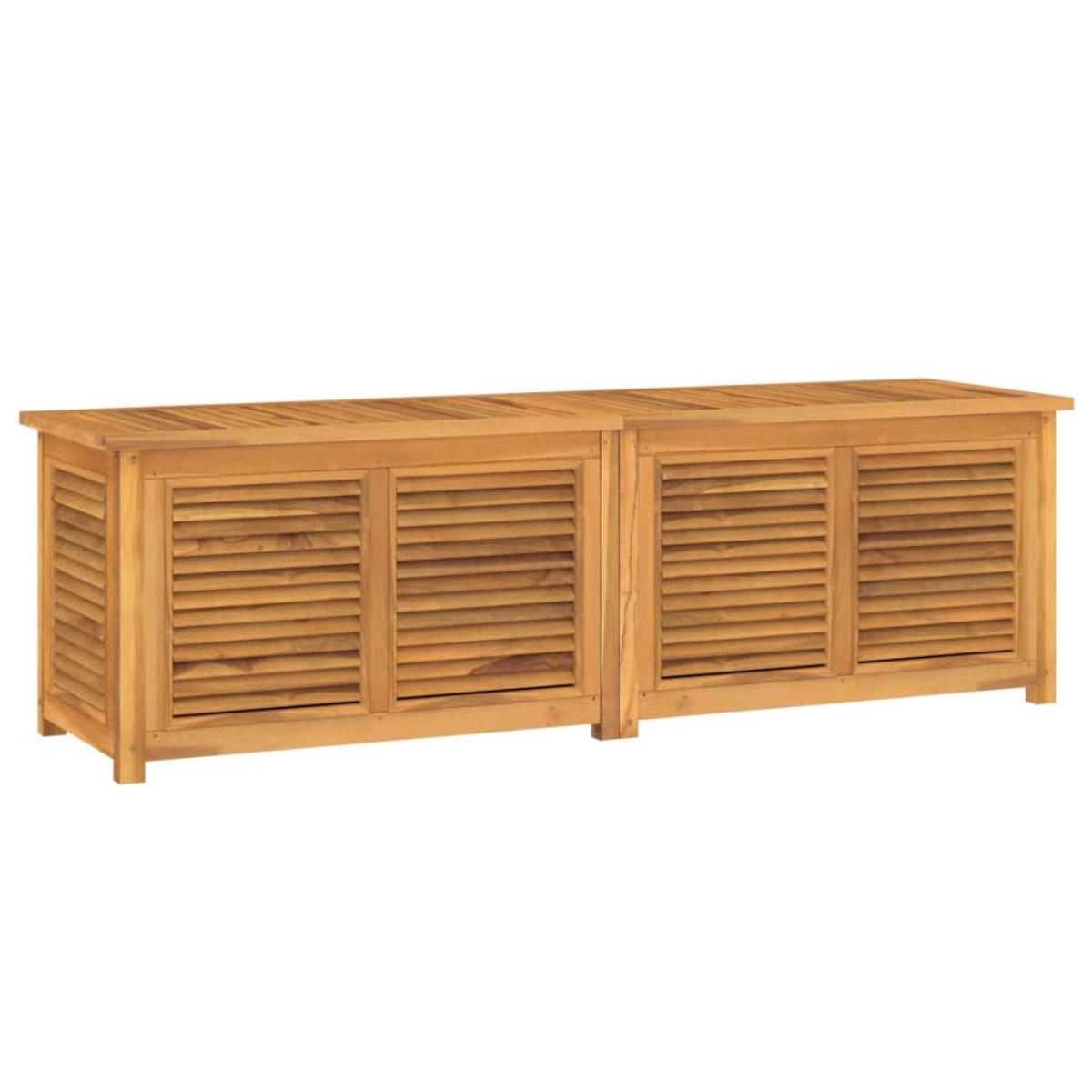 Caja de almacenaje de jardín con bolsa teca maciza 175x50x53 cm