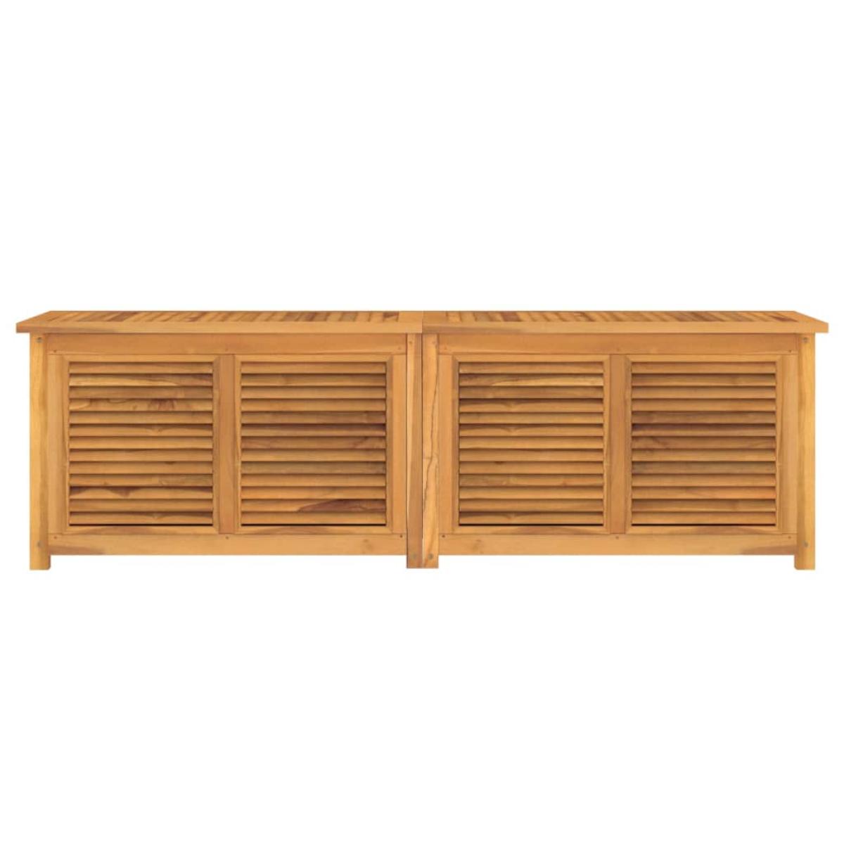 Caja de almacenaje de jardín con bolsa teca maciza 175x50x53 cm