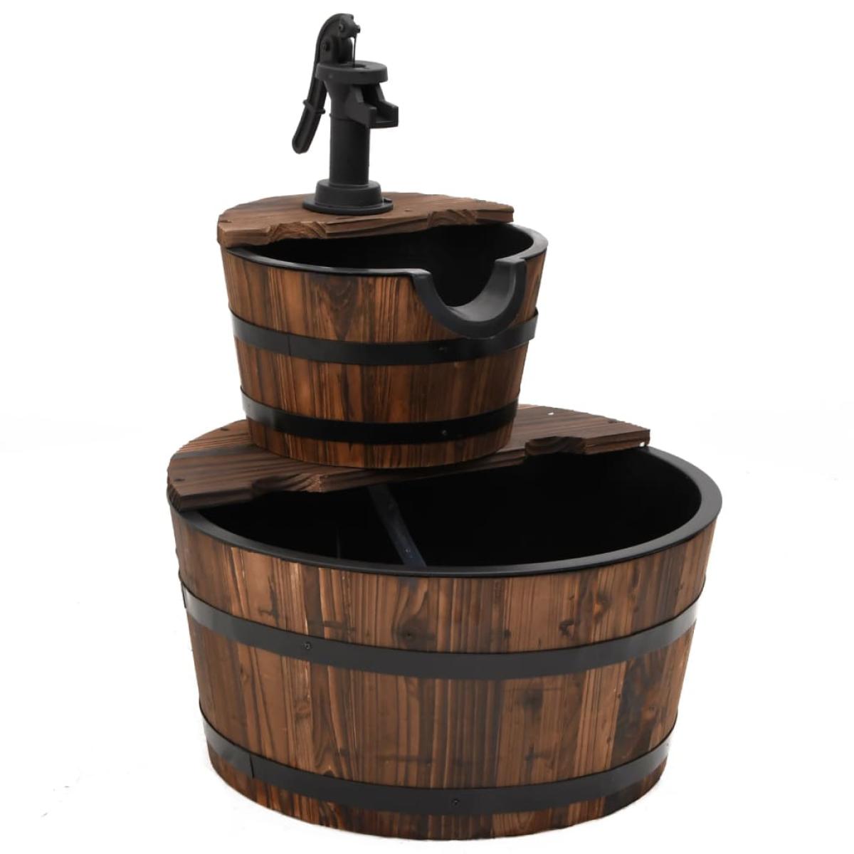 Fuente de agua con bomba madera maciza de abeto 44,5x44,5x58 cm