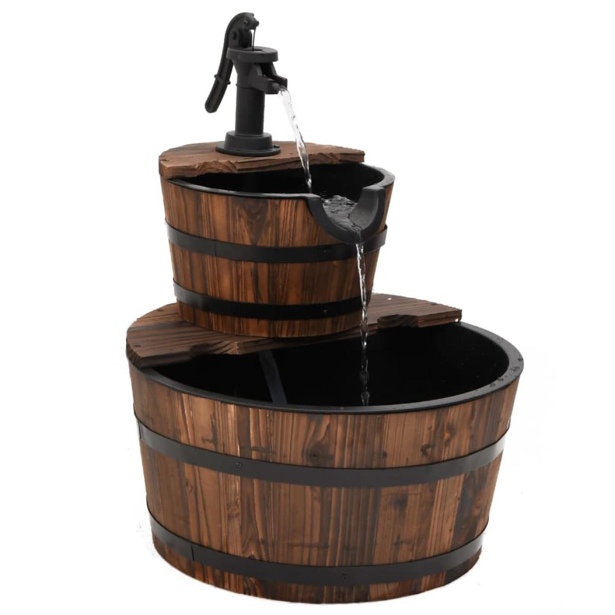 Fuente de agua con bomba madera maciza de abeto 44,5x44,5x58 cm