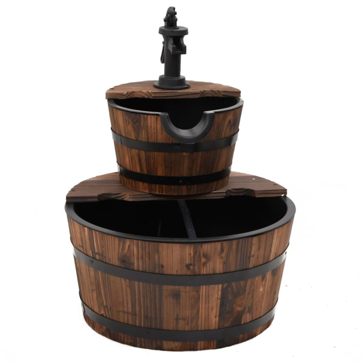 Fuente de agua con bomba madera maciza de abeto 44,5x44,5x58 cm