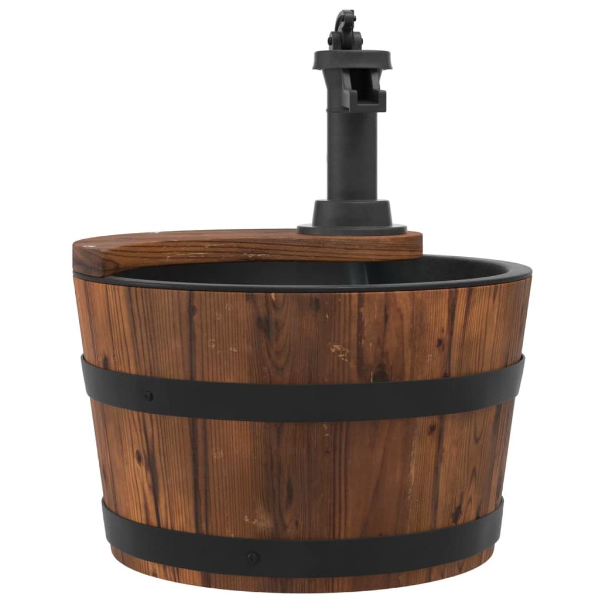 Fuente de agua con bomba madera maciza de abeto 28x28x34,5 cm