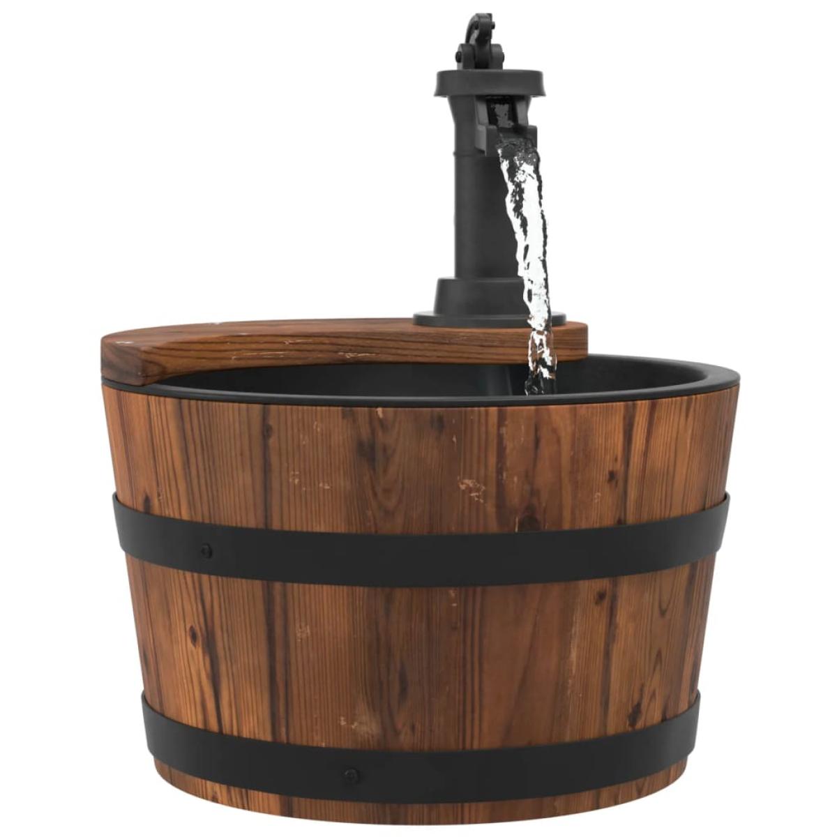 Fuente de agua con bomba madera maciza de abeto 28x28x34,5 cm