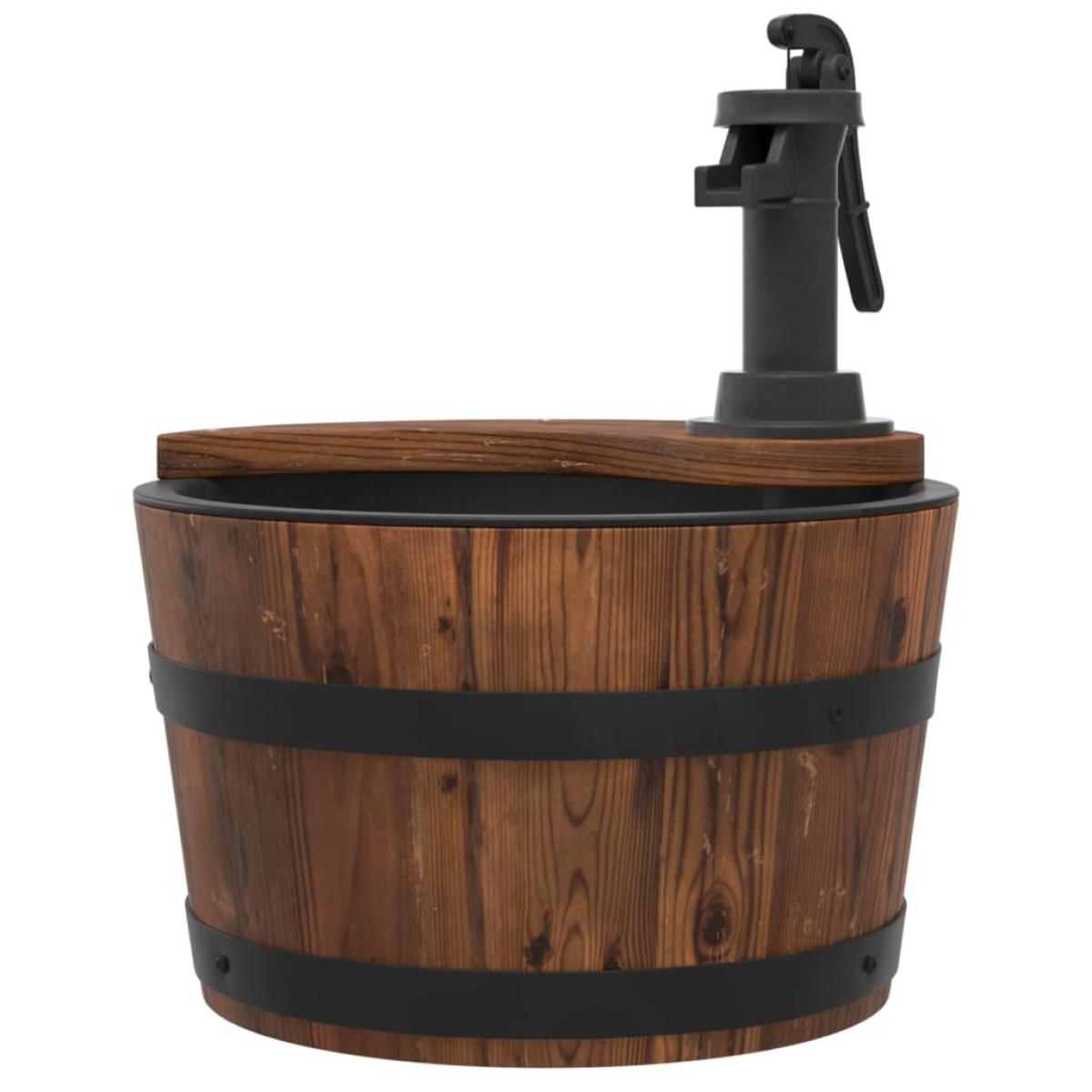 Fuente de agua con bomba madera maciza de abeto 28x28x34,5 cm