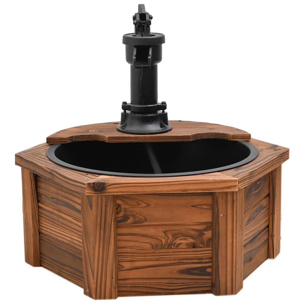 Fuente de agua con bomba madera maciza de abeto 57x57x53 cm