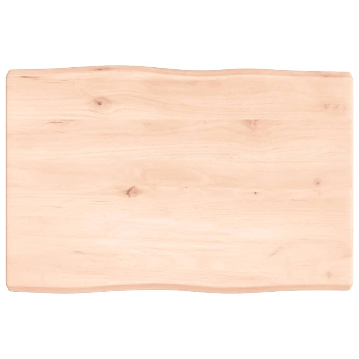 Tablero de mesa madera maciza roble borde natural 60x40x4 cm