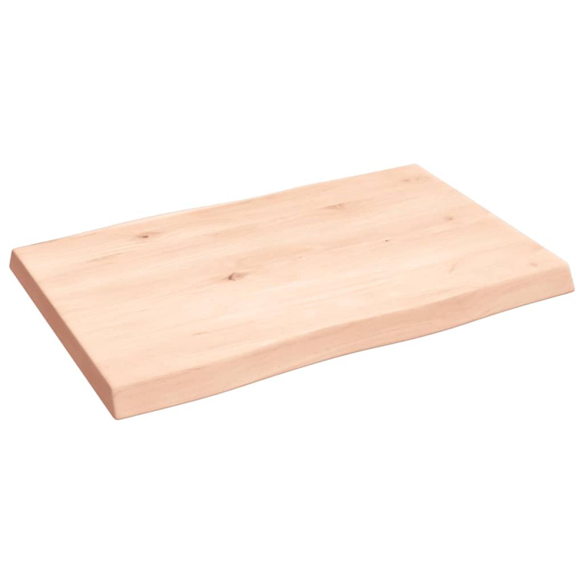 Tablero de mesa madera maciza roble borde natural 60x40x4 cm