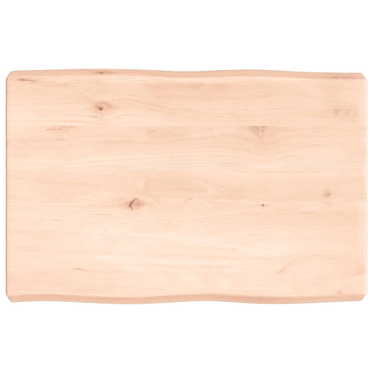 Tablero de mesa madera maciza roble borde natural 60x40x6 cm