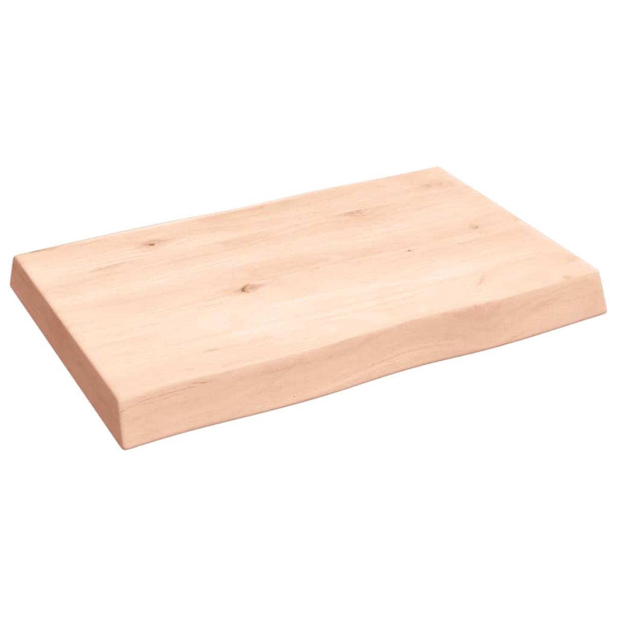 Tablero de mesa madera maciza roble borde natural 60x40x6 cm