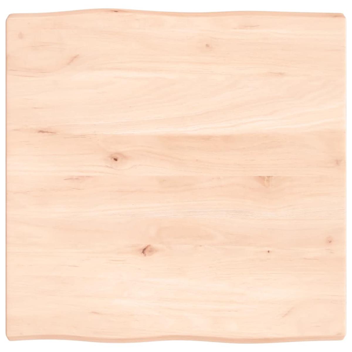 Tablero de mesa madera maciza roble borde natural 60x60x4 cm