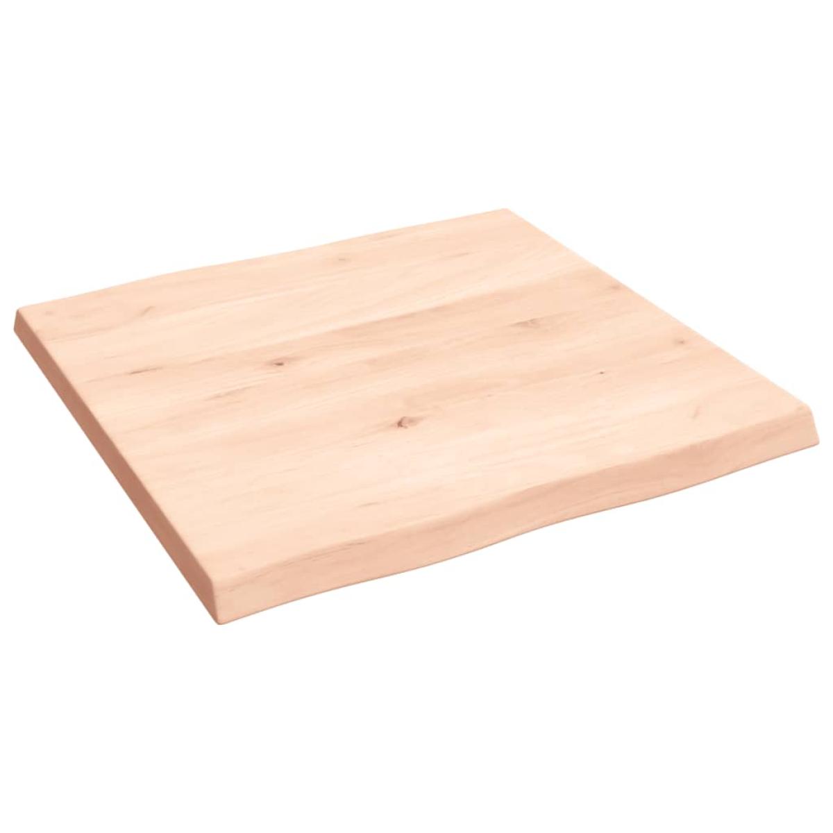 Tablero de mesa madera maciza roble borde natural 60x60x4 cm