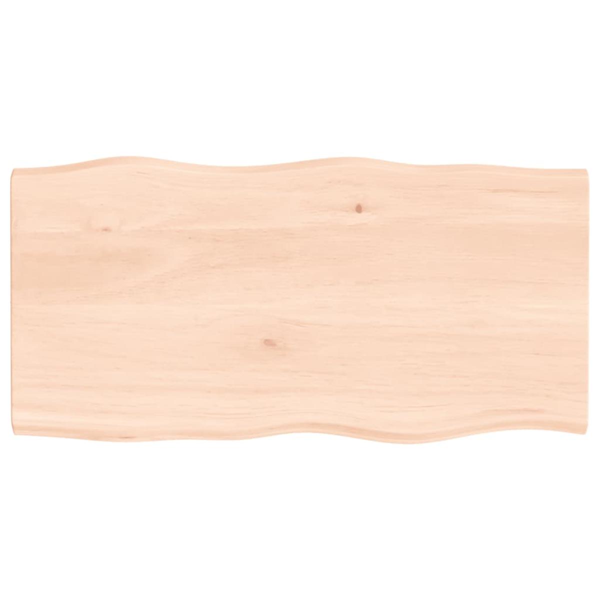 Tablero de mesa madera maciza roble borde natural 80x40x2 cm