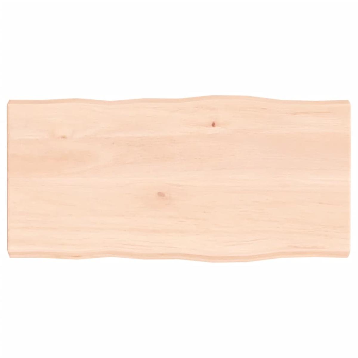 Tablero de mesa madera maciza roble borde natural 80x40x4 cm