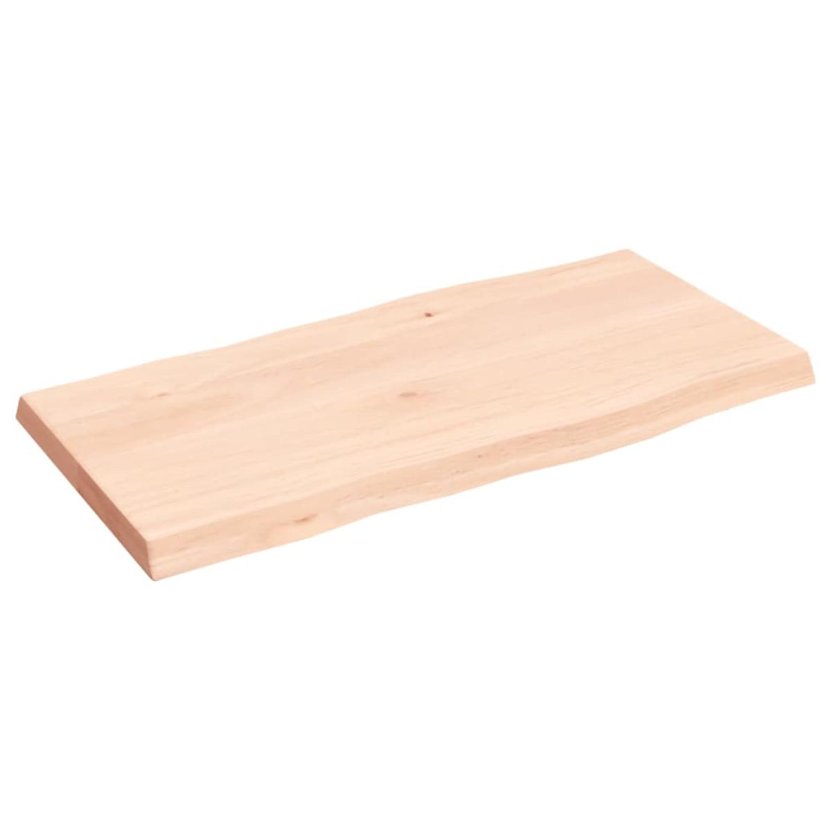 Tablero de mesa madera maciza roble borde natural 80x40x4 cm