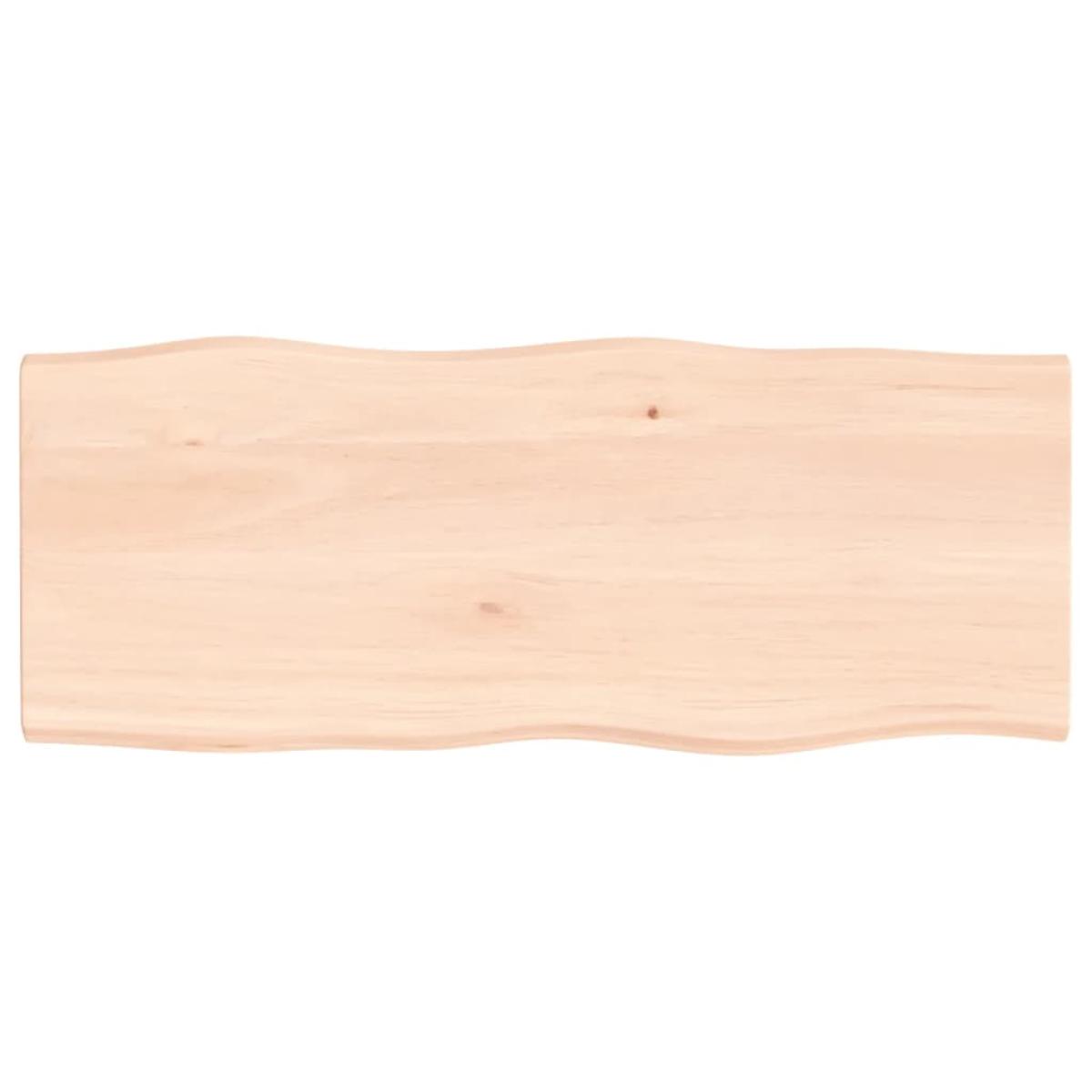 Tablero de mesa madera maciza roble borde natural 100x40x2 cm