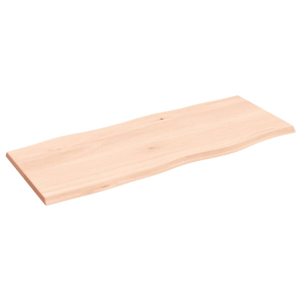 Tablero de mesa madera maciza roble borde natural 100x40x2 cm