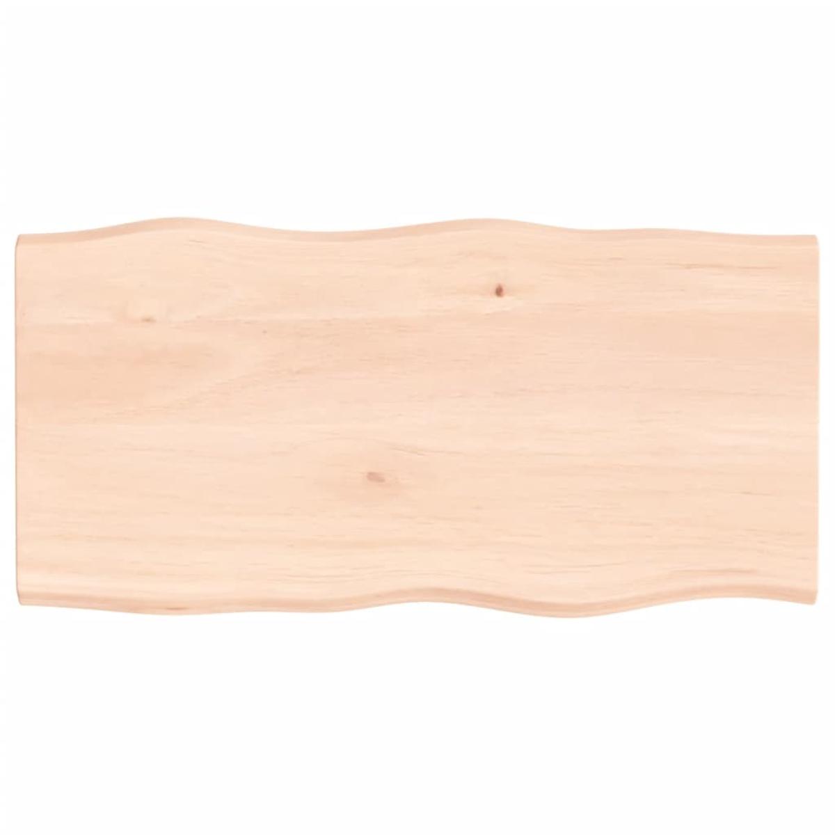 Tablero de mesa madera maciza roble borde natural 100x50x2 cm