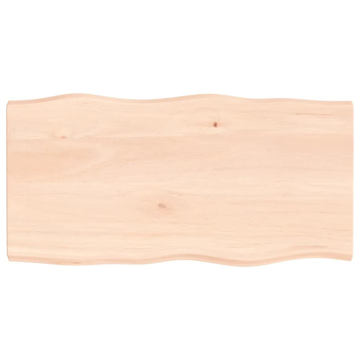 Tablero de mesa madera maciza roble borde natural 100x50x4 cm
