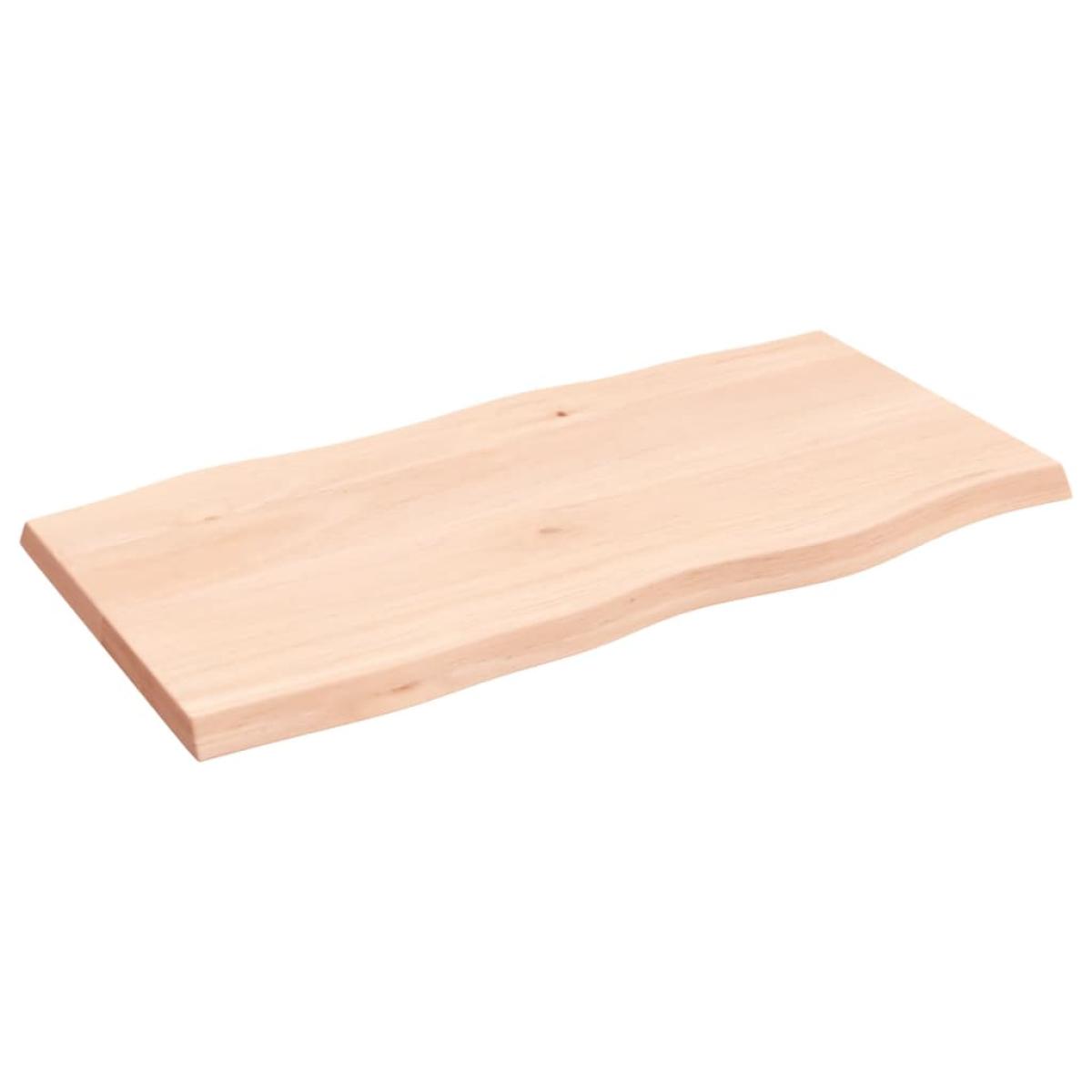 Tablero de mesa madera maciza roble borde natural 100x50x4 cm