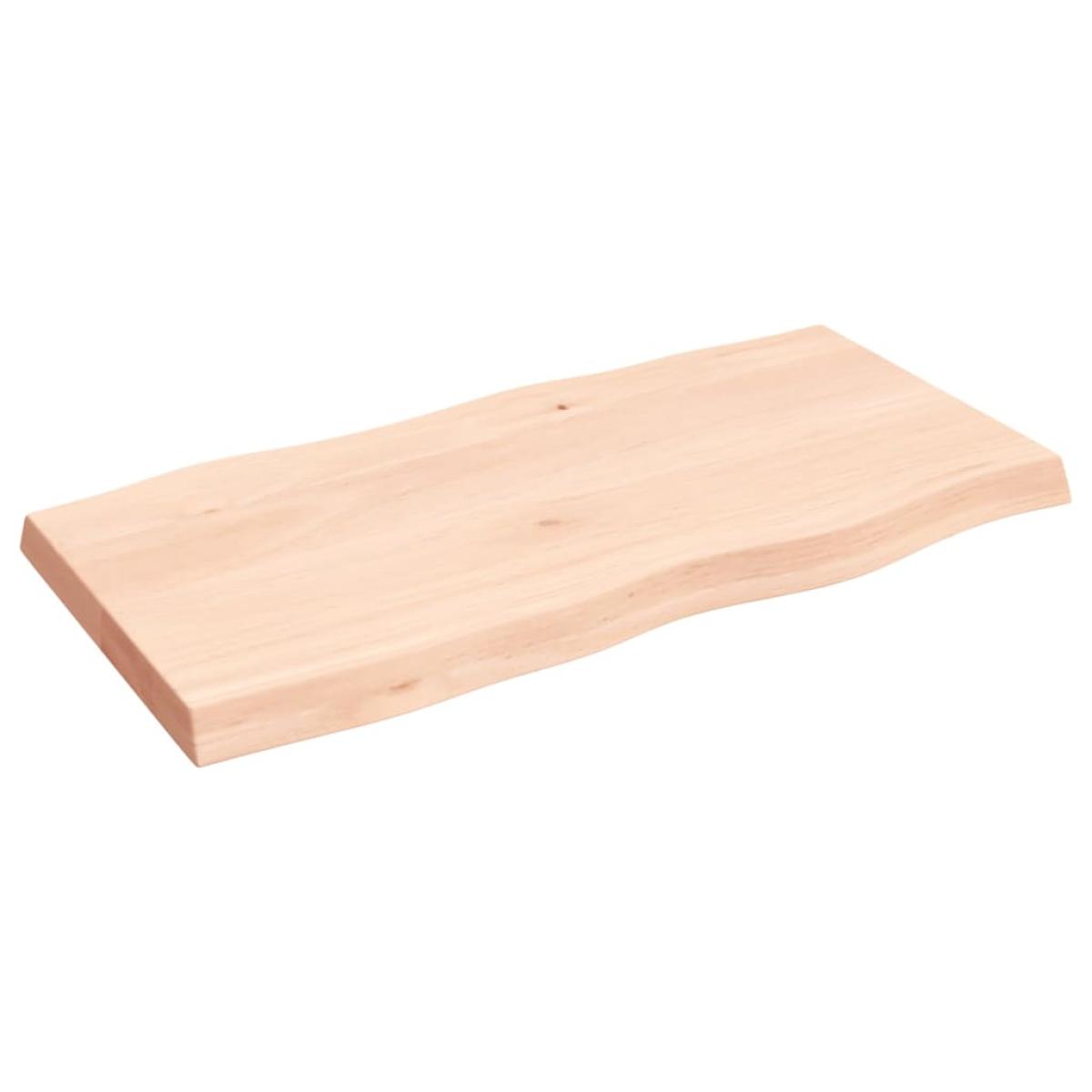 Tablero de mesa madera maciza roble borde natural 100x50x6 cm