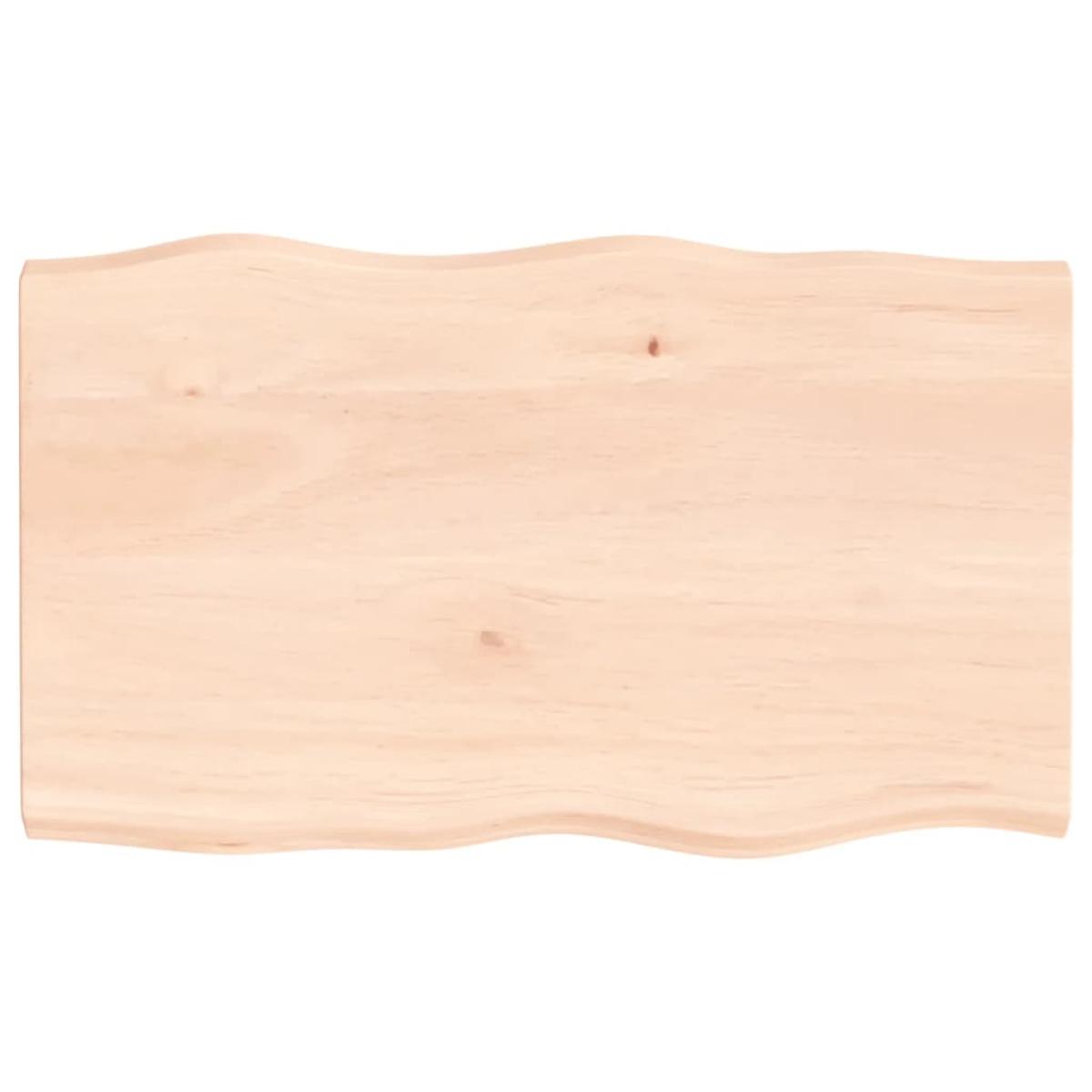 Tablero de mesa madera maciza roble borde natural 100x60x4 cm