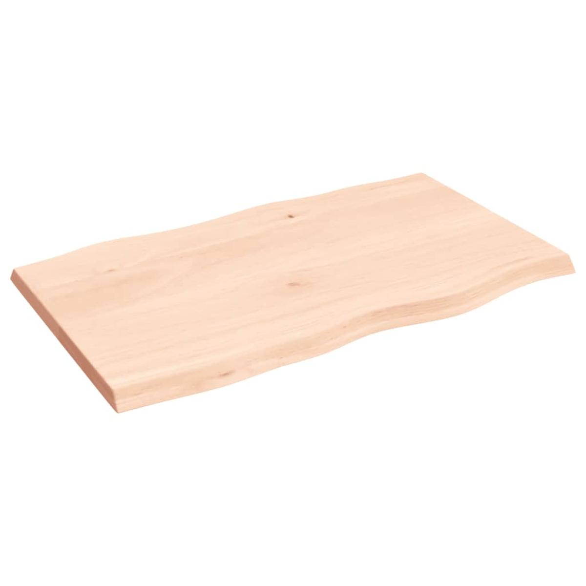Tablero de mesa madera maciza roble borde natural 100x60x4 cm