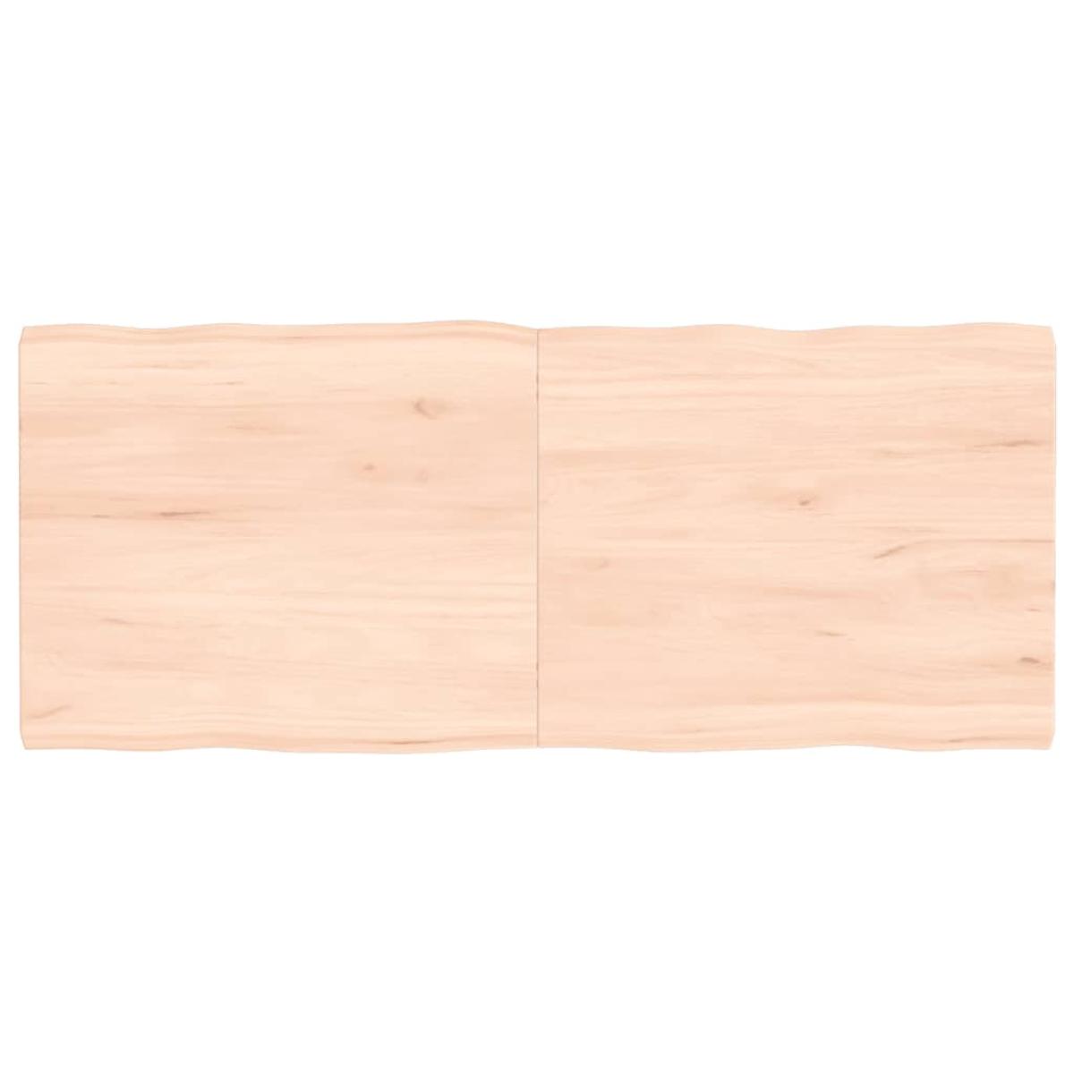 Tablero de mesa madera maciza roble borde natural 120x50x4 cm